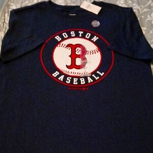 Boston Baseball Kids Blue T-Shirt, size L (10-12). New With Tags.